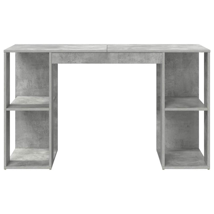 Bord med hylde Beton Grå 130 x 50,5 x 75 cm Konstrueret træ