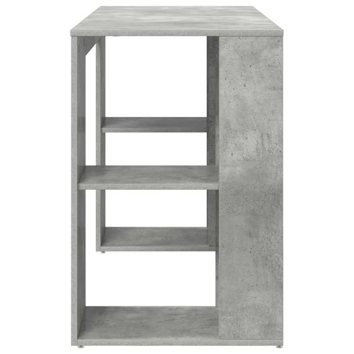 Bord med hylde Beton Grå 130 x 50,5 x 75 cm Konstrueret træ
