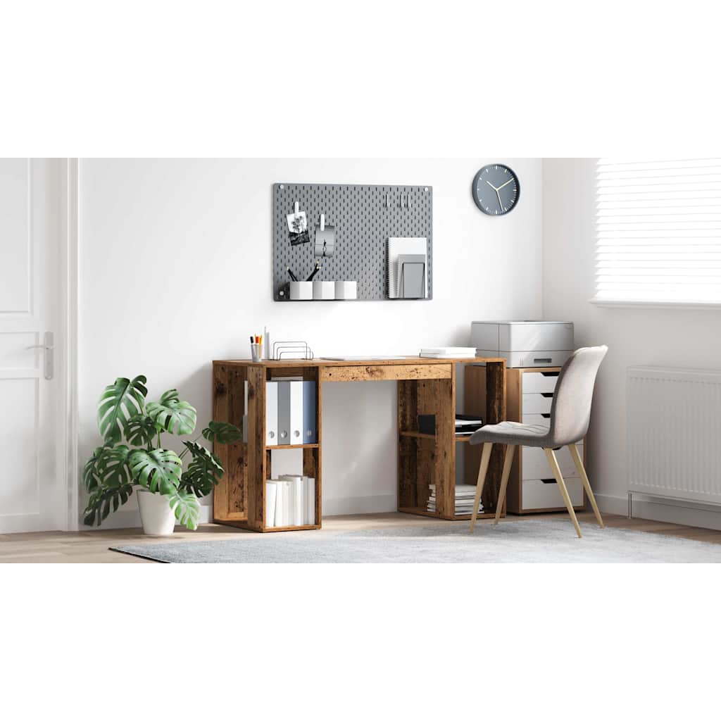 Bord med hylde Gammelt træ 130 x 50,5 x 75 cm Konstrueret træ