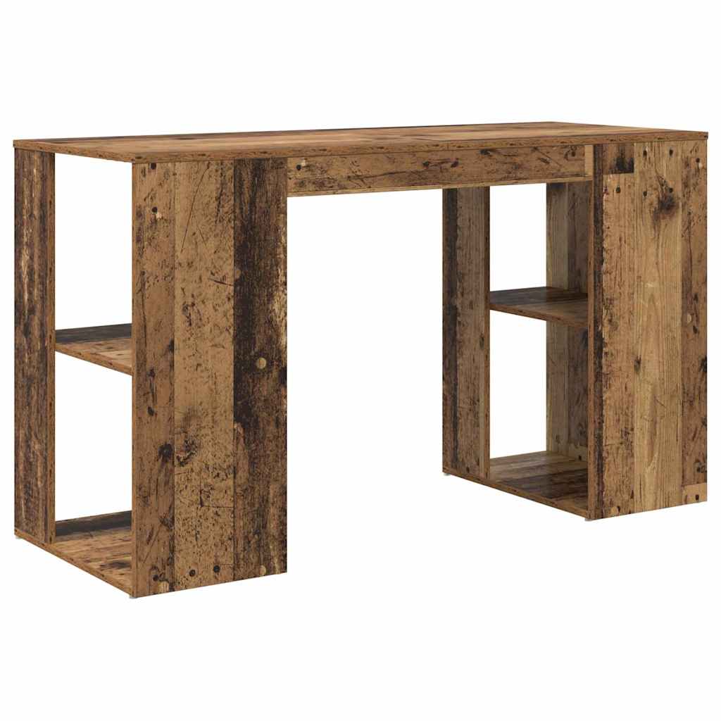 Bord med hylde Gammelt træ 130 x 50,5 x 75 cm Konstrueret træ
