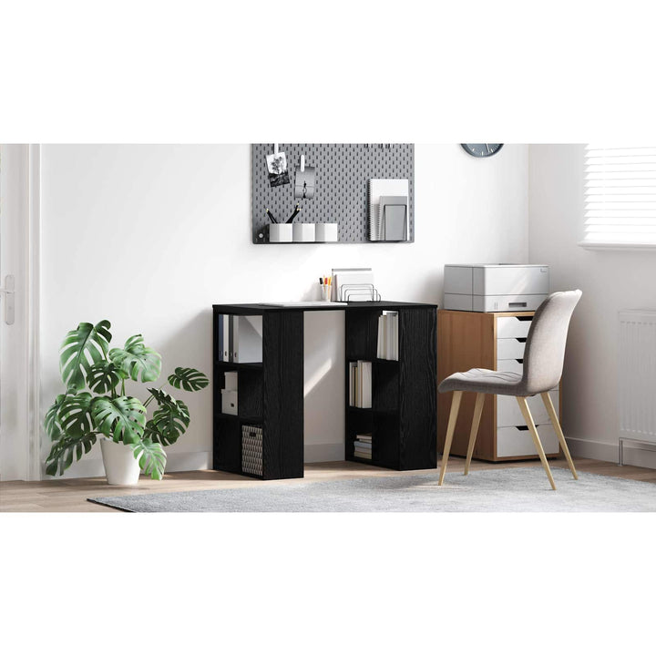 Bord med hylde Sort eg 90 x 50 x 75 cm Konstrueret træ