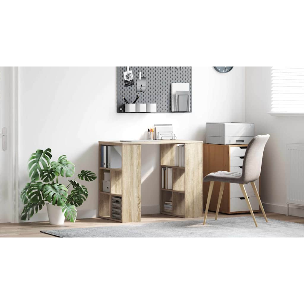 Bord med hylde Sonoma eg 90 x 50 x 75 cm Konstrueret træ