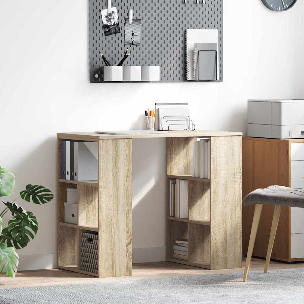 Bord med hylde Sonoma eg 90 x 50 x 75 cm Konstrueret træ