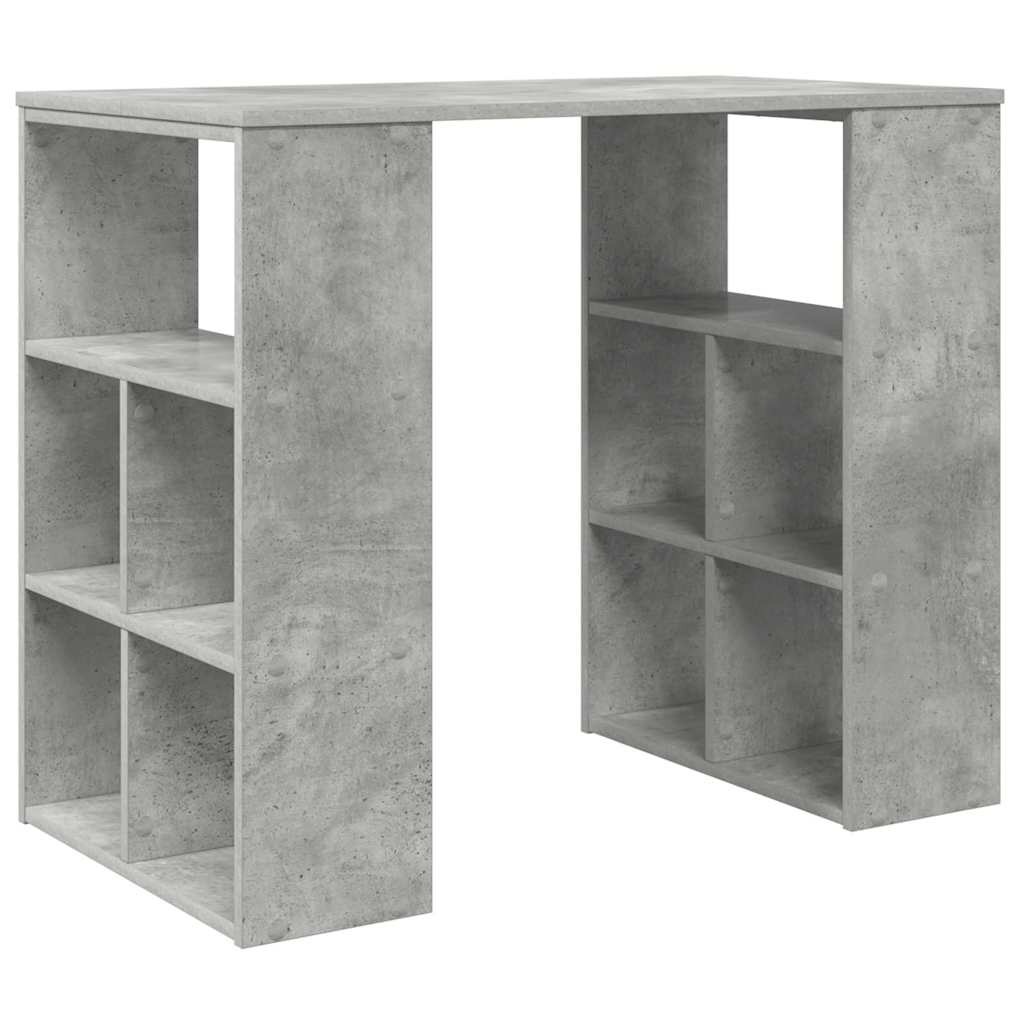Bord med hylde Beton Grå 90 x 50 x 75 cm Konstrueret træ
