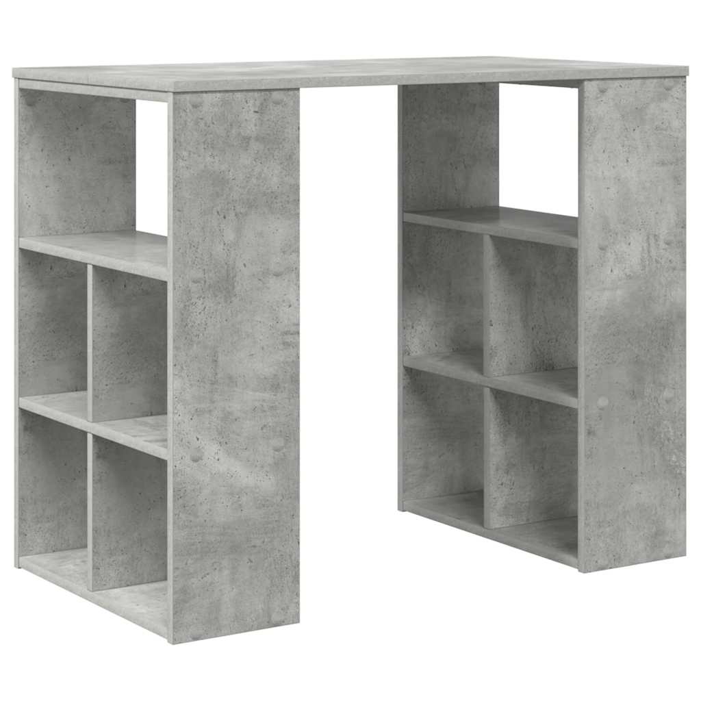 Bord med hylde Beton Grå 90 x 50 x 75 cm Konstrueret træ