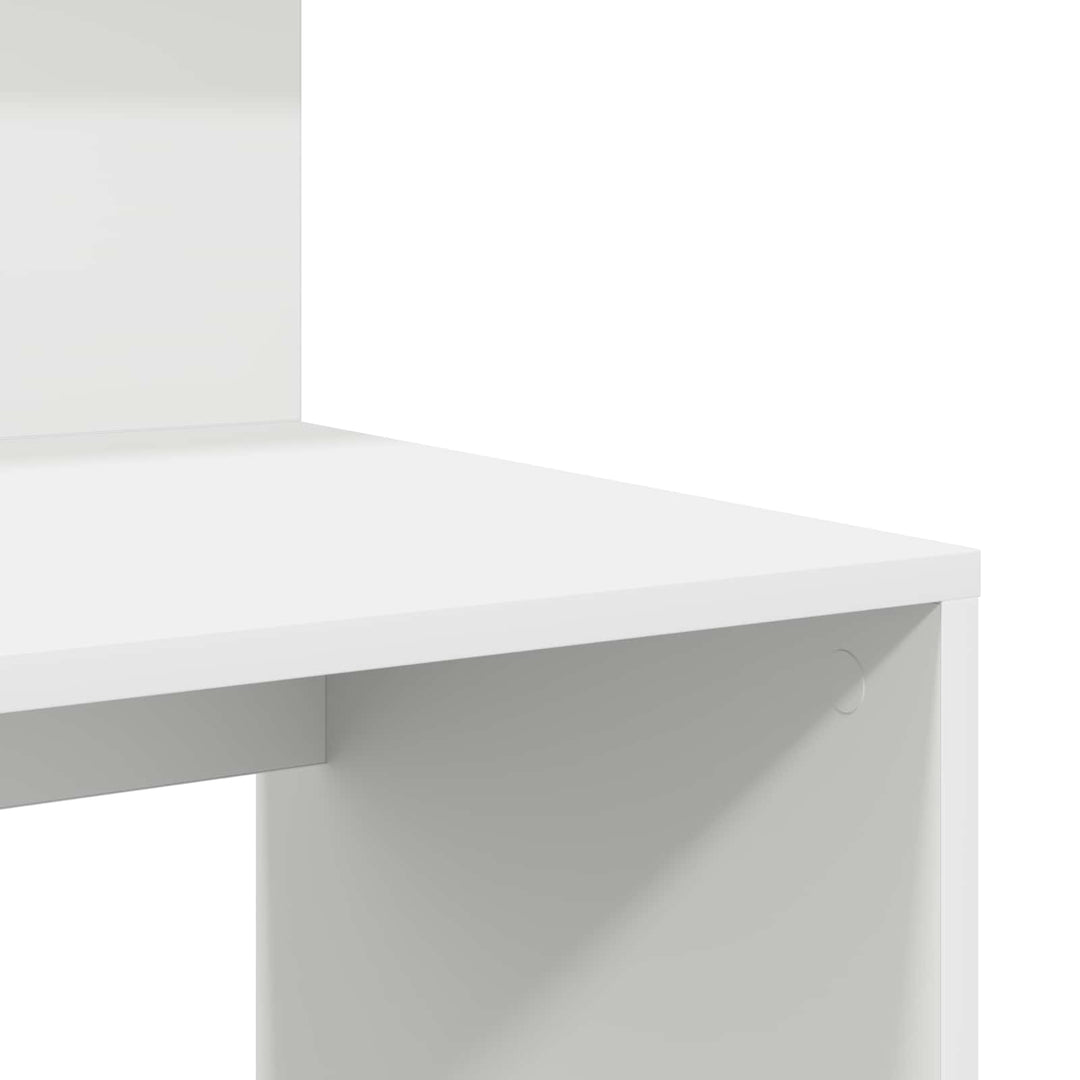 Bord med hylde Hvid 90 x 48 x 101,5 cm Konstrueret træ