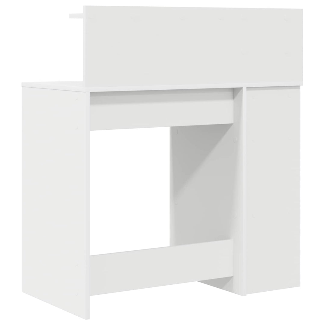 Bord med hylde Hvid 90 x 48 x 101,5 cm Konstrueret træ