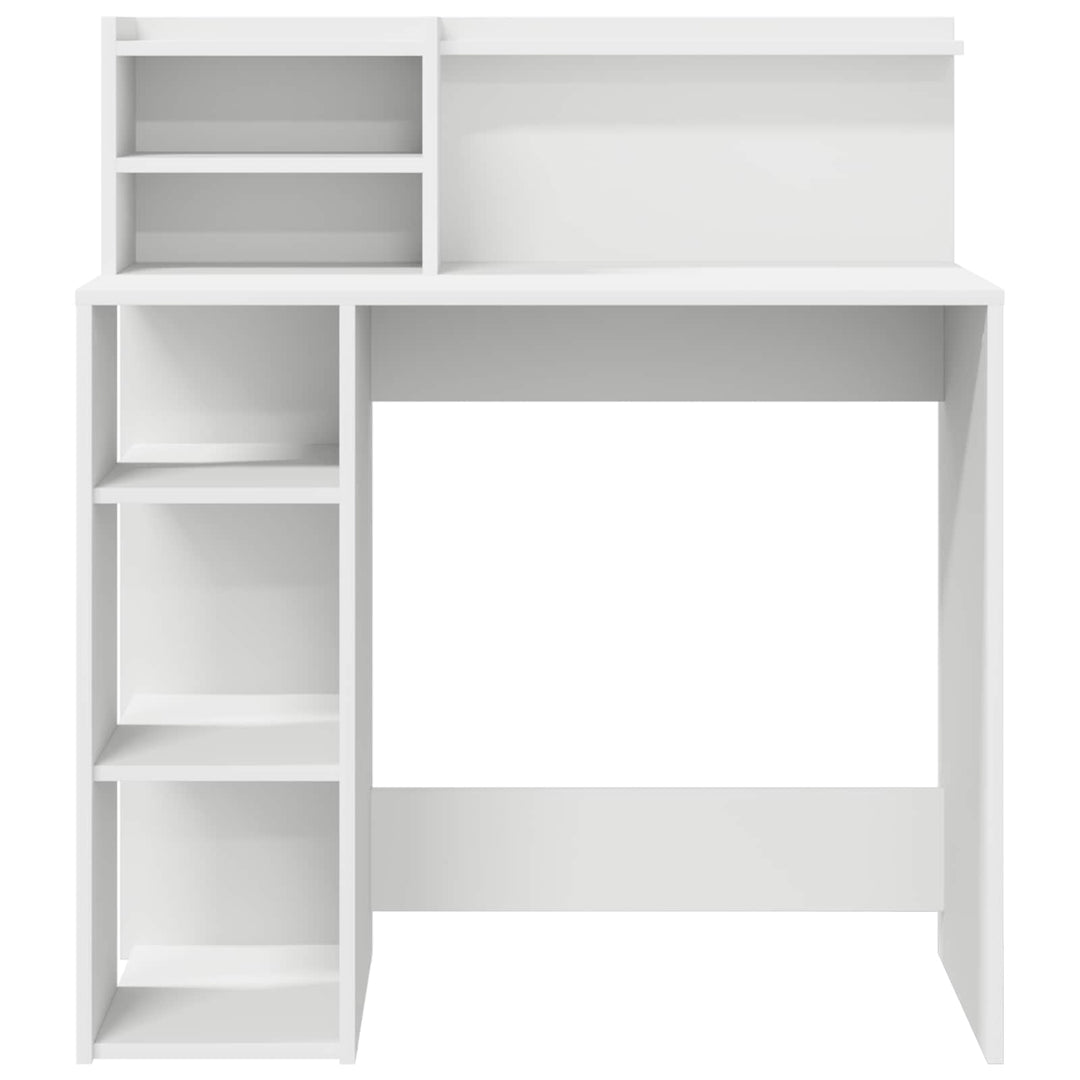 Bord med hylde Hvid 90 x 48 x 101,5 cm Konstrueret træ