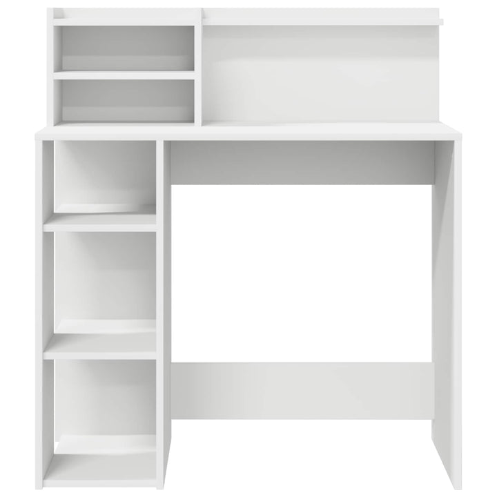 Bord med hylde Hvid 90 x 48 x 101,5 cm Konstrueret træ