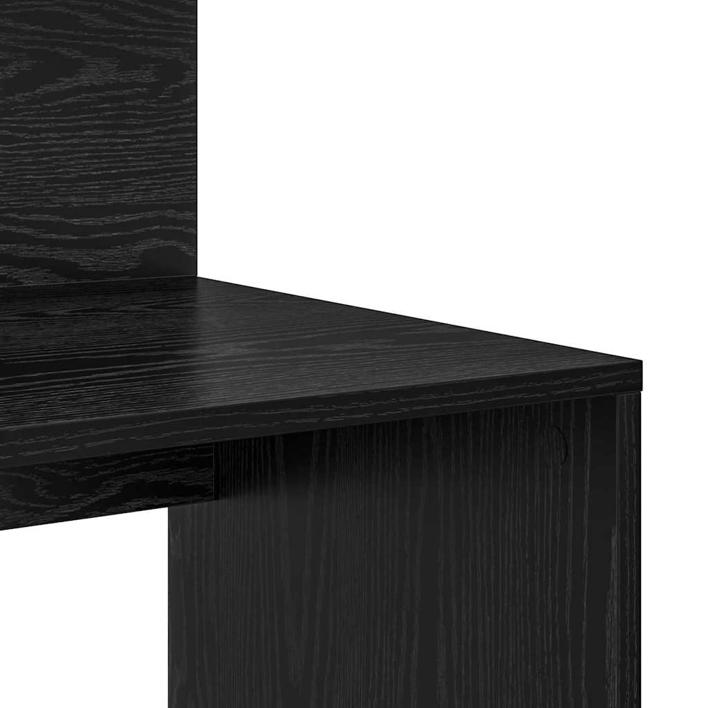 Bord med hylde Sort eg 90 x 48 x 101,5 cm Konstrueret træ