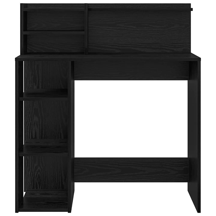 Bord med hylde Sort eg 90 x 48 x 101,5 cm Konstrueret træ