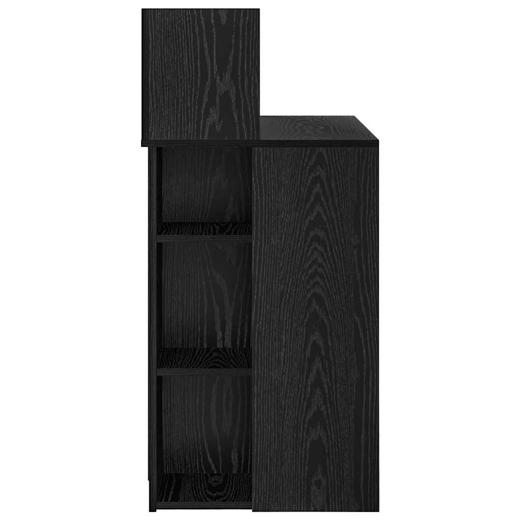 Bord med hylde Sort eg 90 x 48 x 101,5 cm Konstrueret træ