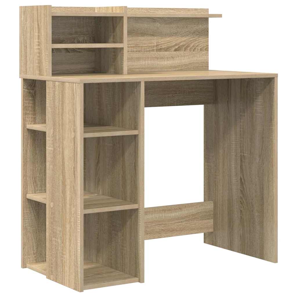 Bord med hylde Sonoma eg 90 x 48 x 101,5 cm Konstrueret træ