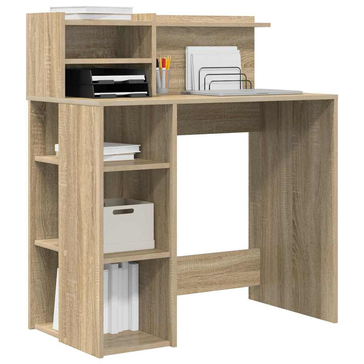 Bord med hylde Sonoma eg 90 x 48 x 101,5 cm Konstrueret træ