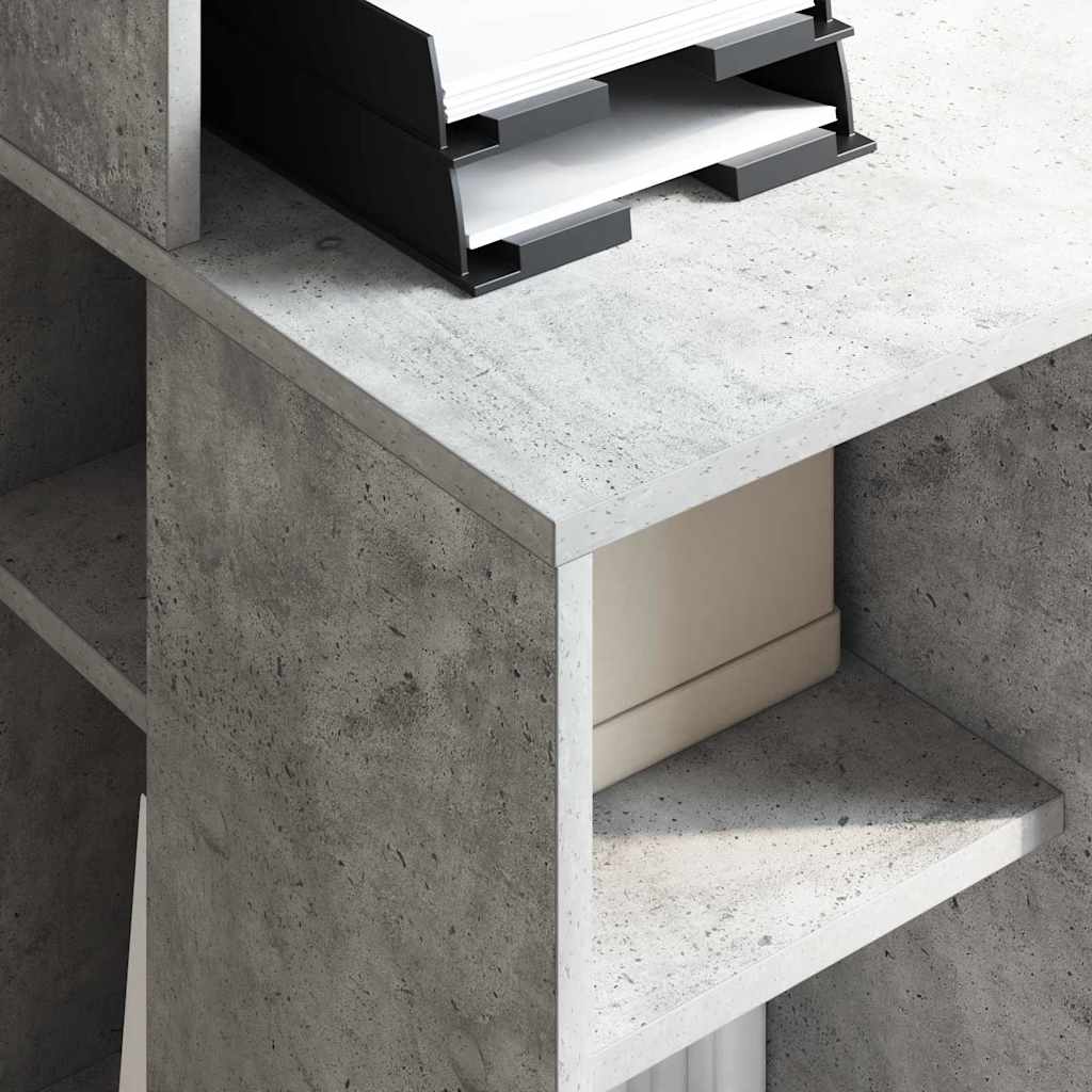 Bord med hylde Beton Grå 90 x 48 x 101,5 cm Konstrueret træ