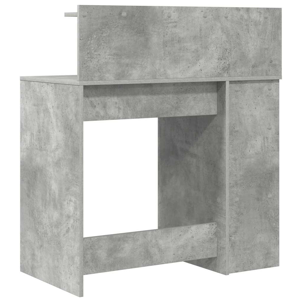 Bord med hylde Beton Grå 90 x 48 x 101,5 cm Konstrueret træ