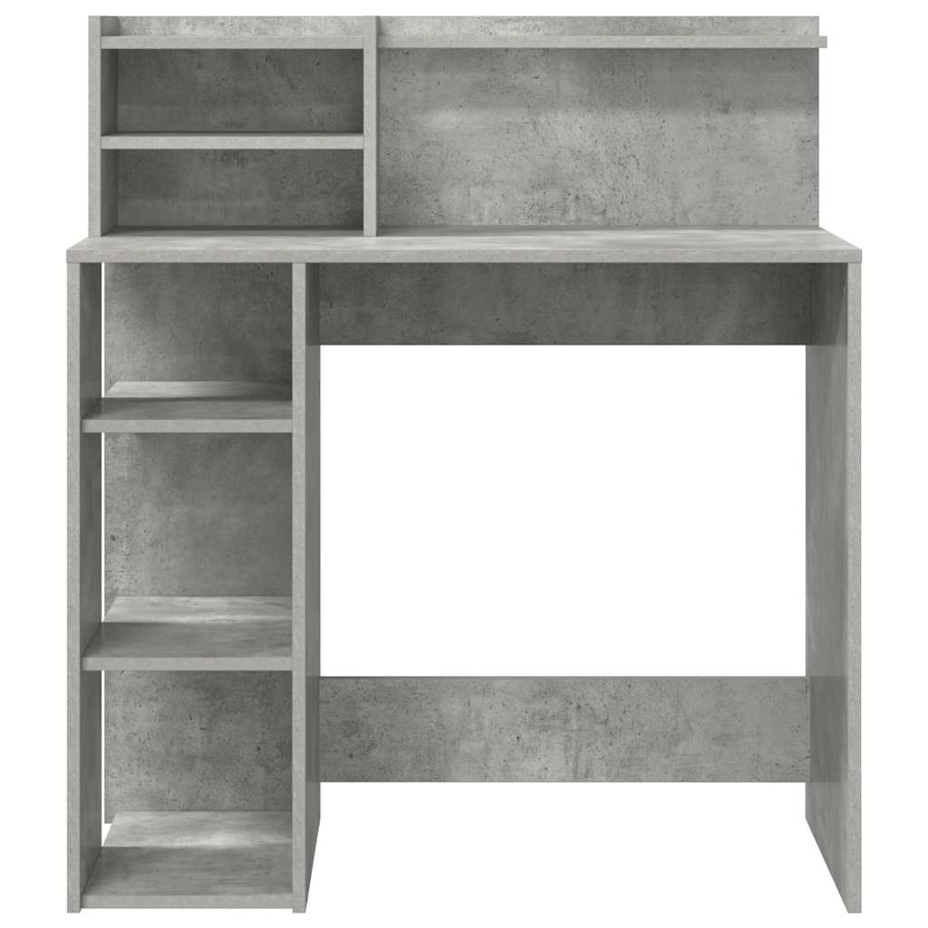 Bord med hylde Beton Grå 90 x 48 x 101,5 cm Konstrueret træ