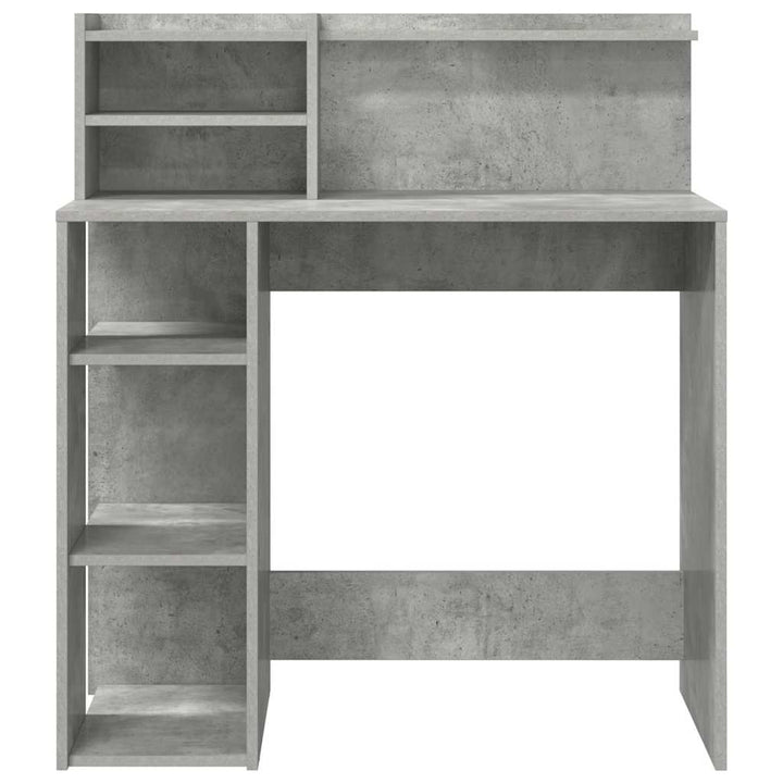 Bord med hylde Beton Grå 90 x 48 x 101,5 cm Konstrueret træ