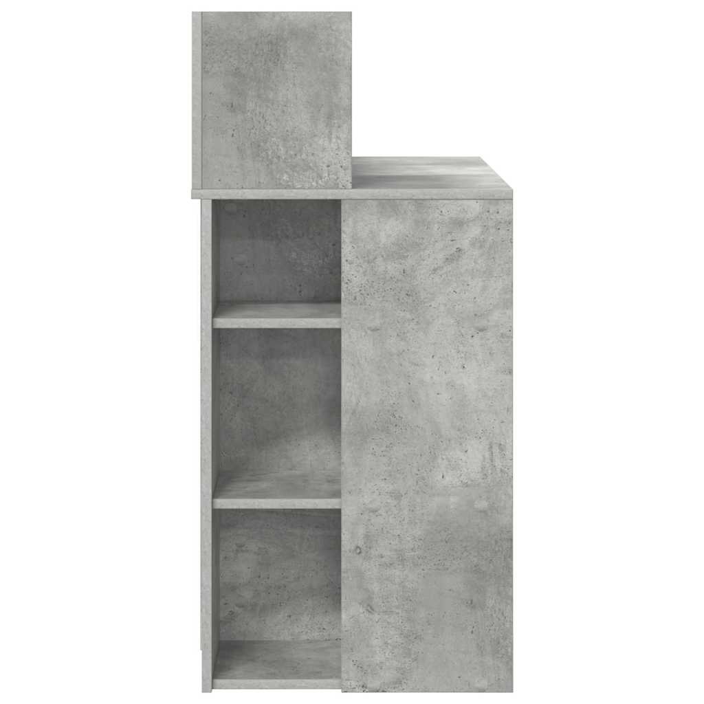 Bord med hylde Beton Grå 90 x 48 x 101,5 cm Konstrueret træ