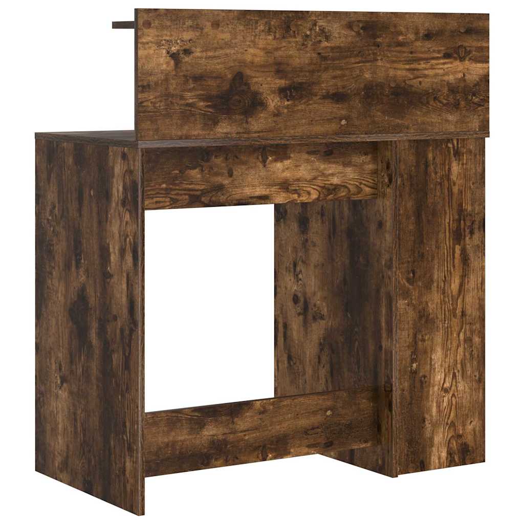 Bord med hylde Røget eg 90 x 48 x 101,5 cm Konstrueret træ