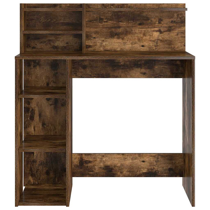 Bord med hylde Røget eg 90 x 48 x 101,5 cm Konstrueret træ