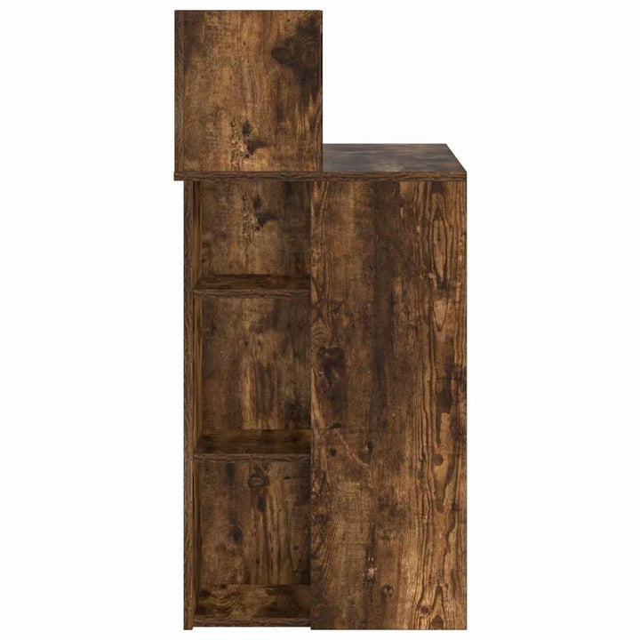 Bord med hylde Røget eg 90 x 48 x 101,5 cm Konstrueret træ