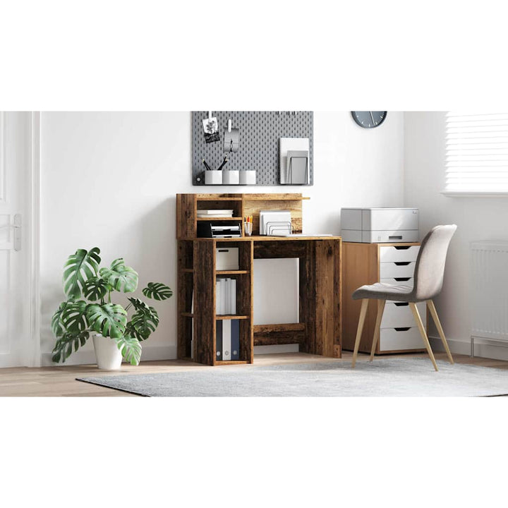Bord med hylde Gammelt træ 90 x 48 x 101,5 cm Konstrueret træ