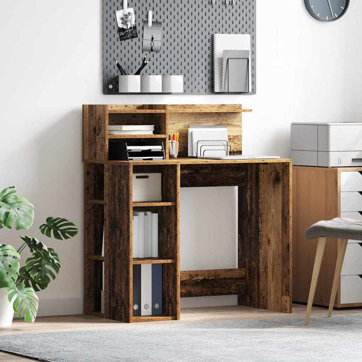 Bord med hylde Gammelt træ 90 x 48 x 101,5 cm Konstrueret træ