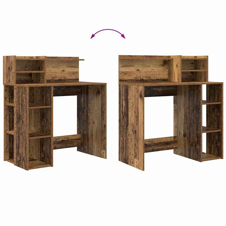 Bord med hylde Gammelt træ 90 x 48 x 101,5 cm Konstrueret træ