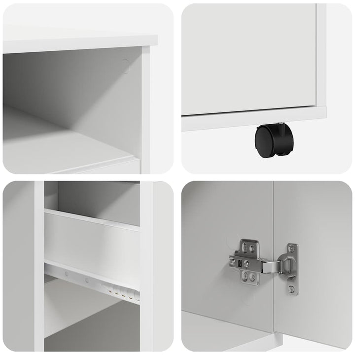 Skrivebord med Hjul Hvid Konstrueret træ 91 x 50 x 77 cm