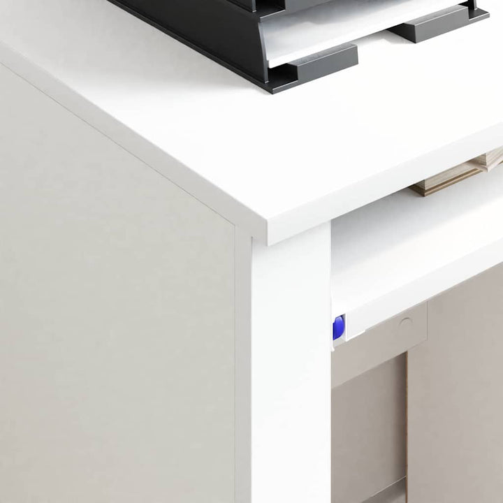 Skrivebord med Hjul Hvid Konstrueret træ 91 x 50 x 77 cm