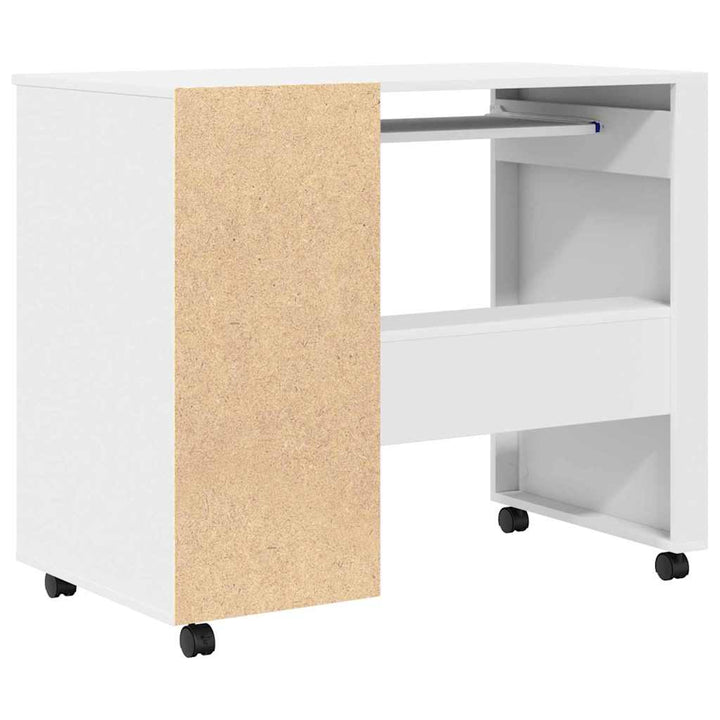 Skrivebord med Hjul Hvid Konstrueret træ 91 x 50 x 77 cm
