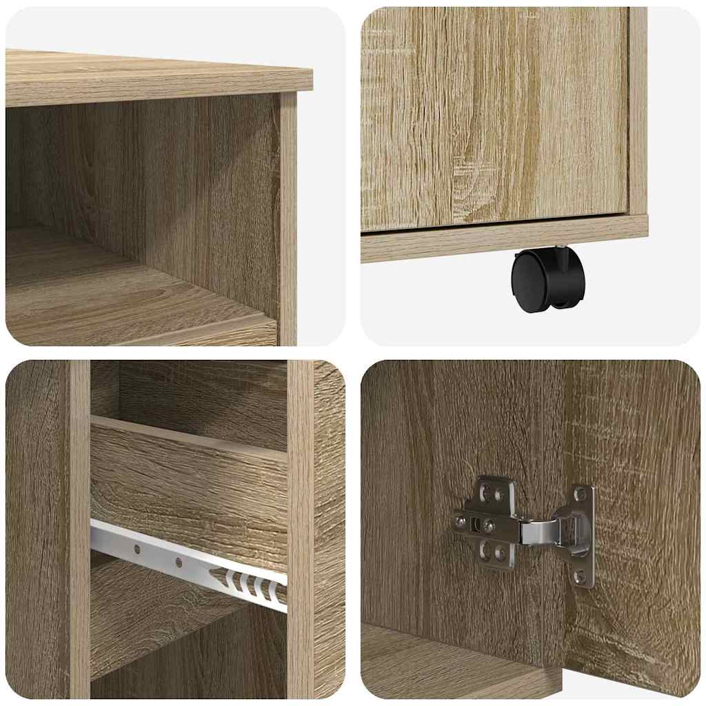 Skrivebord med Hjul Sonoma eg 91 x 50 x 77 cm Konstrueret træ