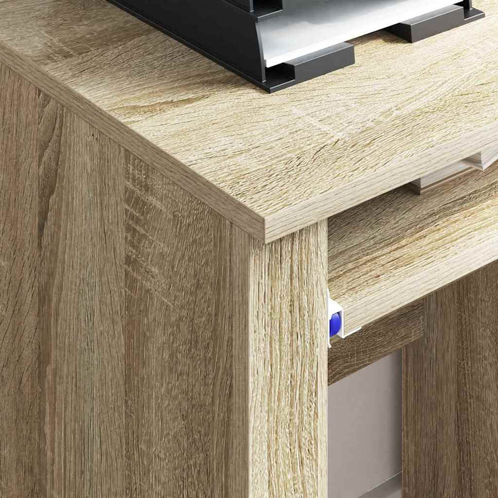 Skrivebord med Hjul Sonoma eg 91 x 50 x 77 cm Konstrueret træ