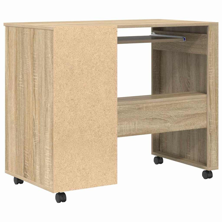 Skrivebord med Hjul Sonoma eg Konstrueret træ 91 x 50 x 77 cm