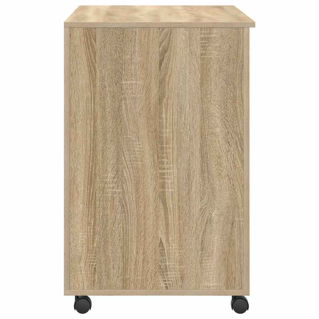 Skrivebord med Hjul Sonoma eg 91 x 50 x 77 cm Konstrueret træ