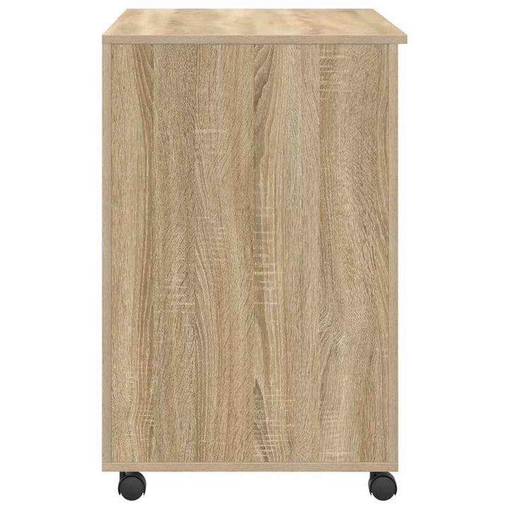 Skrivebord med Hjul Sonoma eg Konstrueret træ 91 x 50 x 77 cm