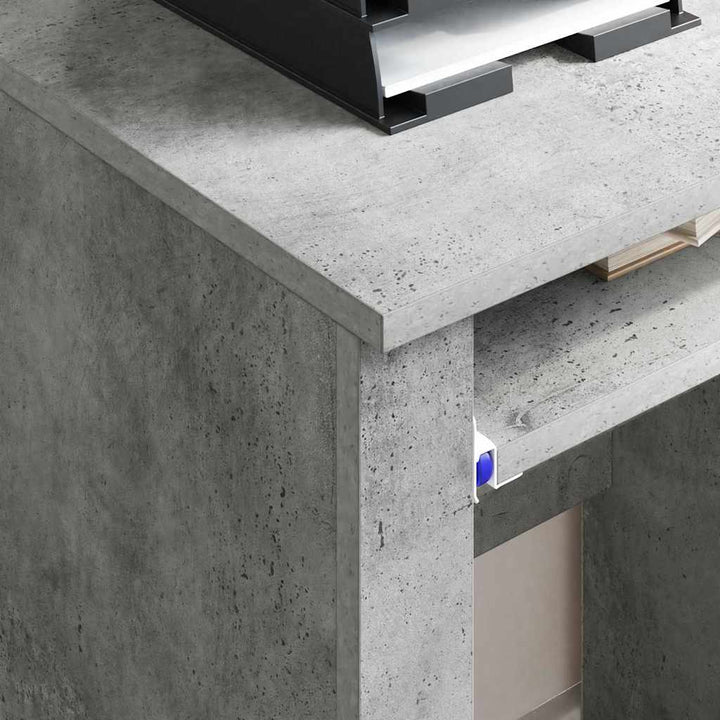 Skrivebord med Hjul Beton Grå Konstrueret træ 91 x 50 x 77 cm