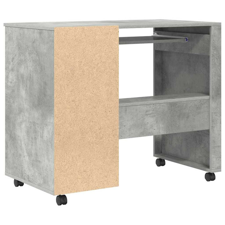 Skrivebord med Hjul Beton Grå Konstrueret træ 91 x 50 x 77 cm