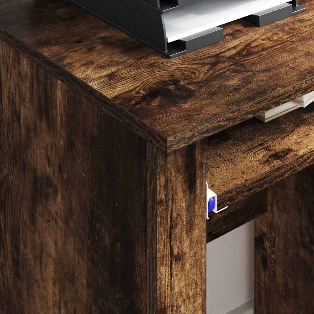Skrivebord med Hjul Røget eg 91 x 50 x 77 cm Konstrueret træ