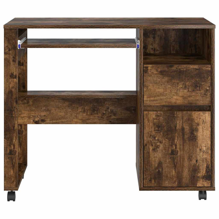 Skrivebord med Hjul Røget eg 91 x 50 x 77 cm Konstrueret træ