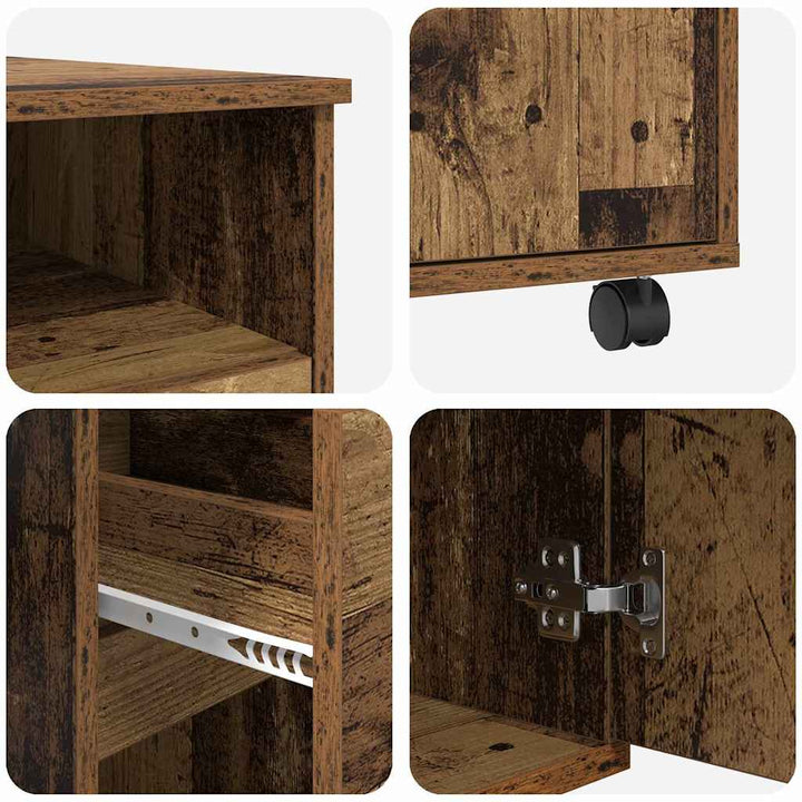 Skrivebord med Hjul Gammelt træ 91 x 50 x 77 cm Konstrueret træ