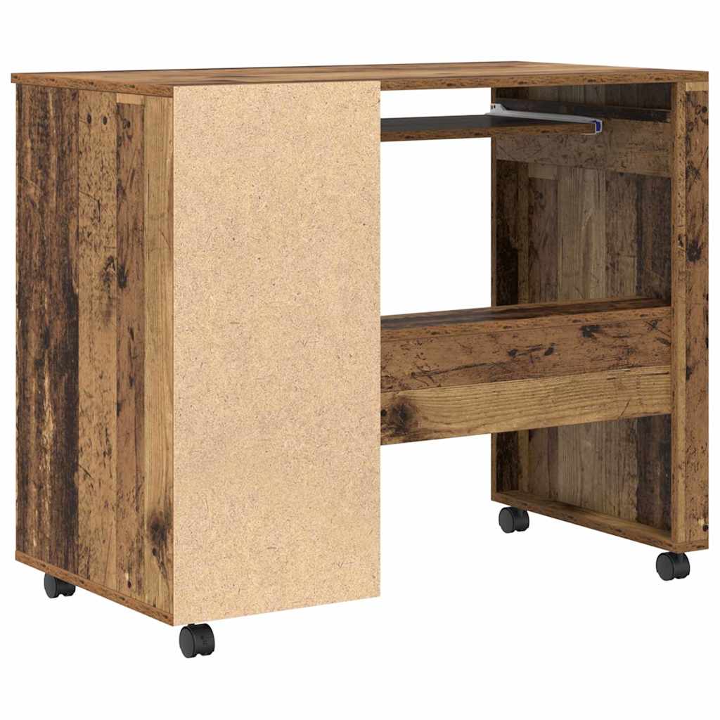 Skrivebord med Hjul Gammelt træ 91 x 50 x 77 cm Konstrueret træ