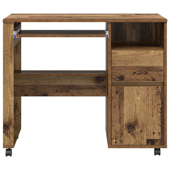 Skrivebord med Hjul Gammelt træ 91 x 50 x 77 cm Konstrueret træ
