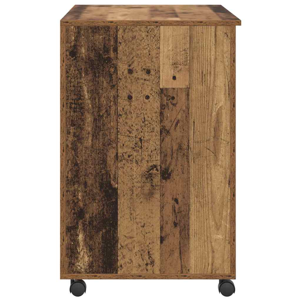 Skrivebord med Hjul Gammelt træ 91 x 50 x 77 cm Konstrueret træ