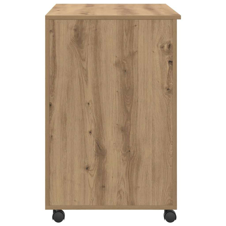 Skrivebord med Hjul Artisan Egetræ Konstrueret træ