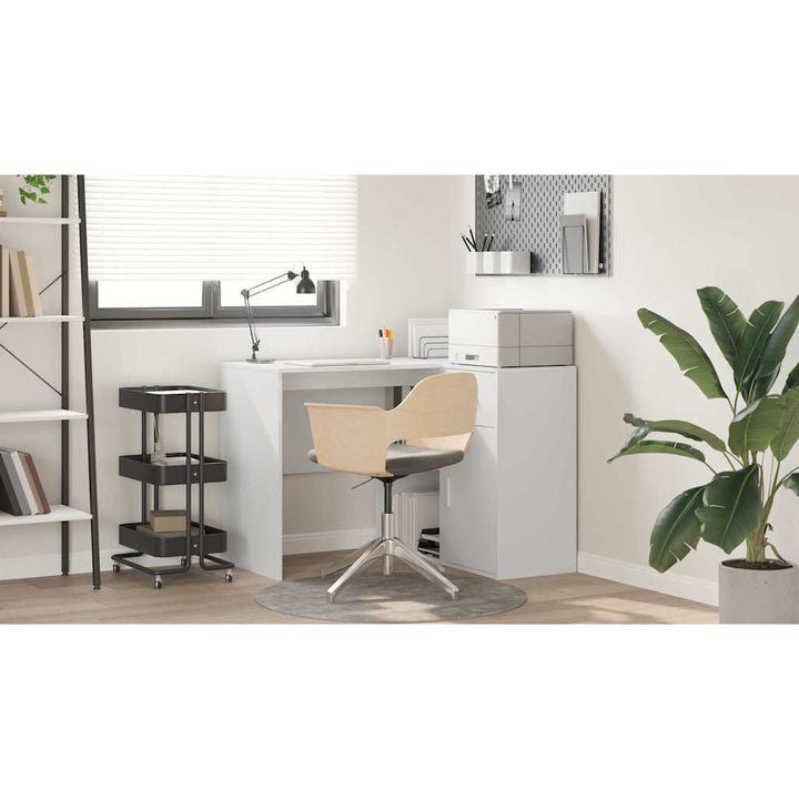 Bord med hylde Hvid 102 x 50 x 75 cm Konstrueret træ