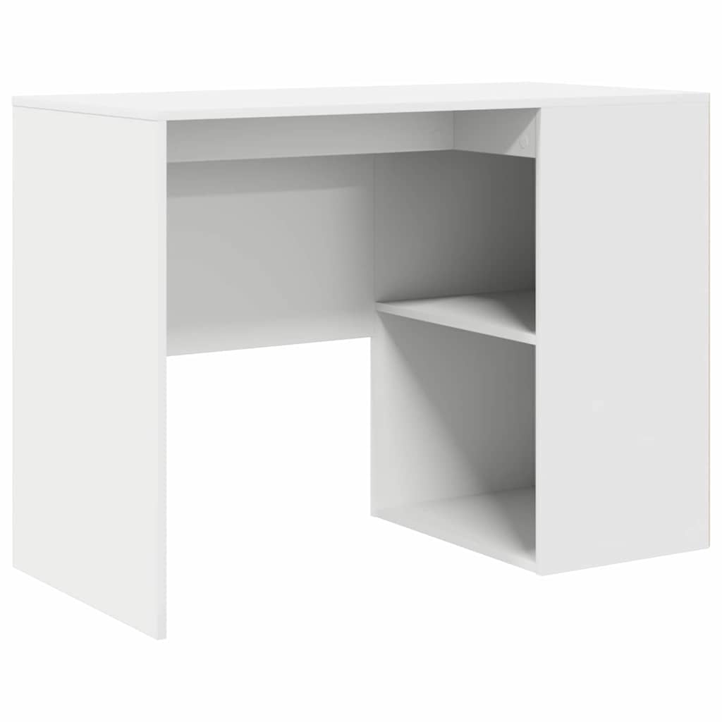 Bord med hylde Hvid 102 x 50 x 75 cm Konstrueret træ