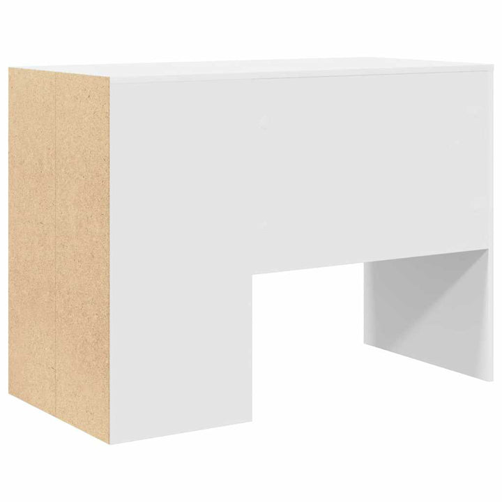 Bord med hylde Hvid 102 x 50 x 75 cm Konstrueret træ