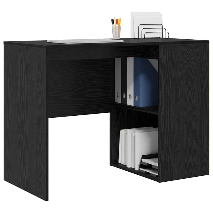 Bord med hylde Sort eg 102 x 50 x 75 cm Konstrueret træ